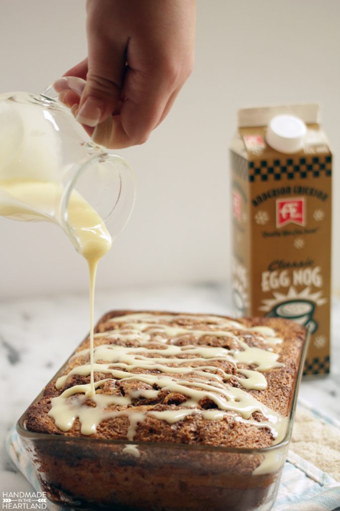 delicious and easy eggnog cinnamon bread