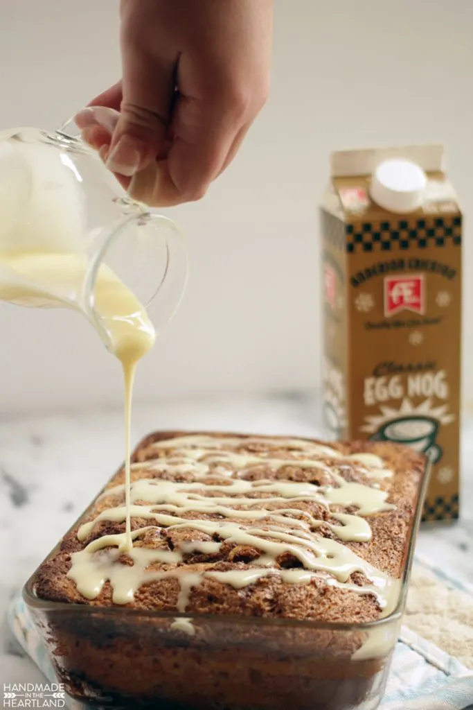 delicious and easy eggnog cinnamon bread