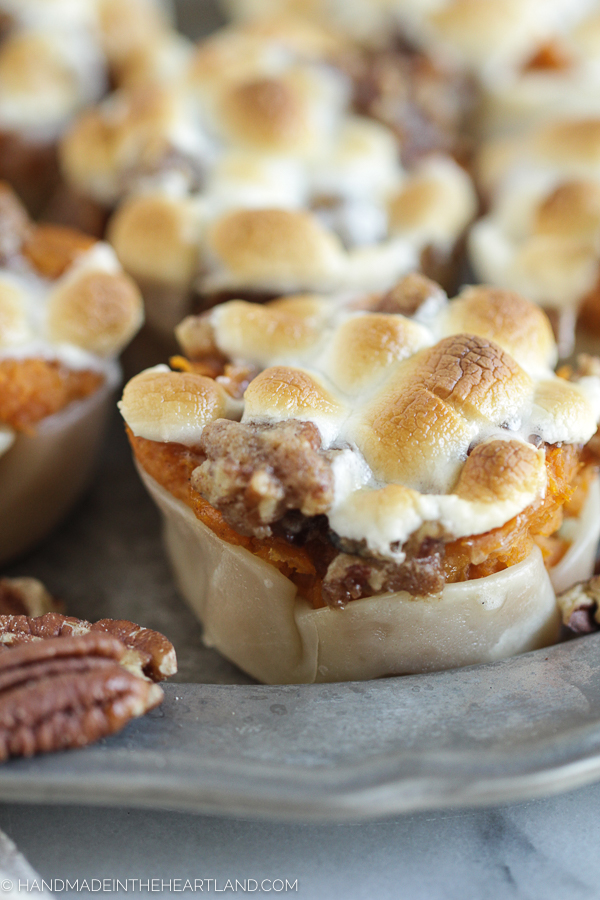 sweet potato casserole with streusel and marshmallows