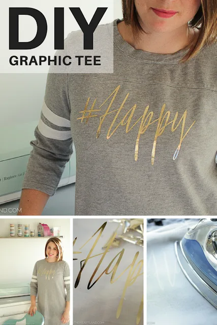 DIY iron on vinyl graphic tee with Cricut machine