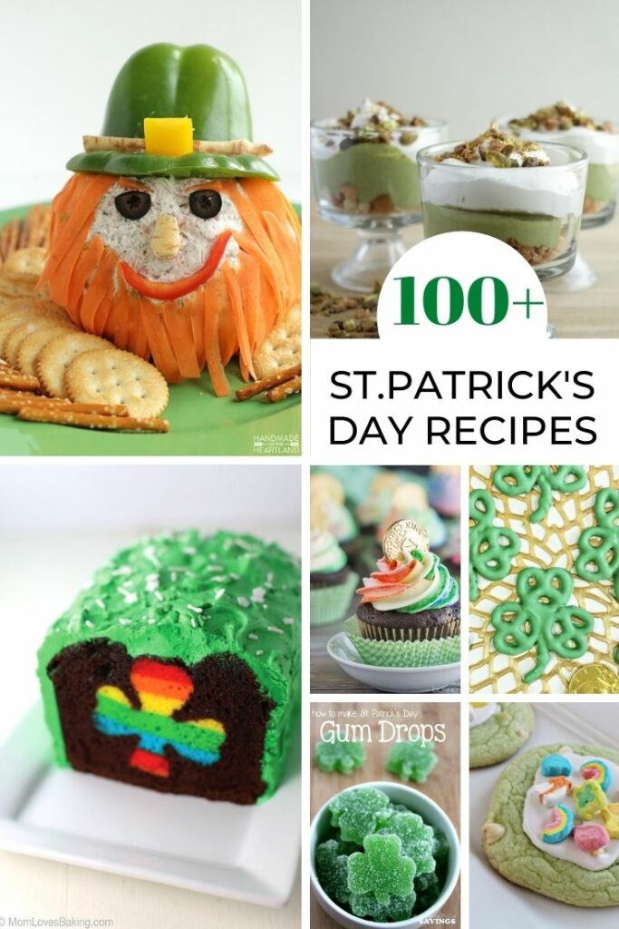 Collage image of multiple different foods for St.Patrick's day