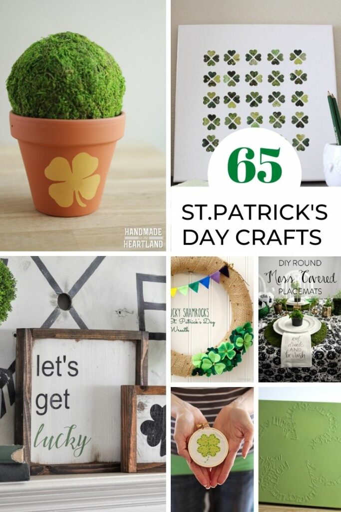 collage image of st.patrick's day crafts