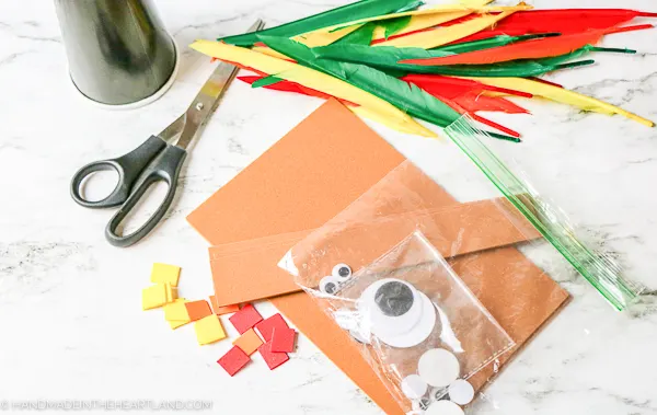 supplies for making a child's turkey headband