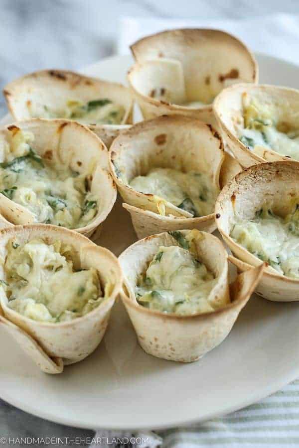 Spinach Artichoke Tortilla Cups