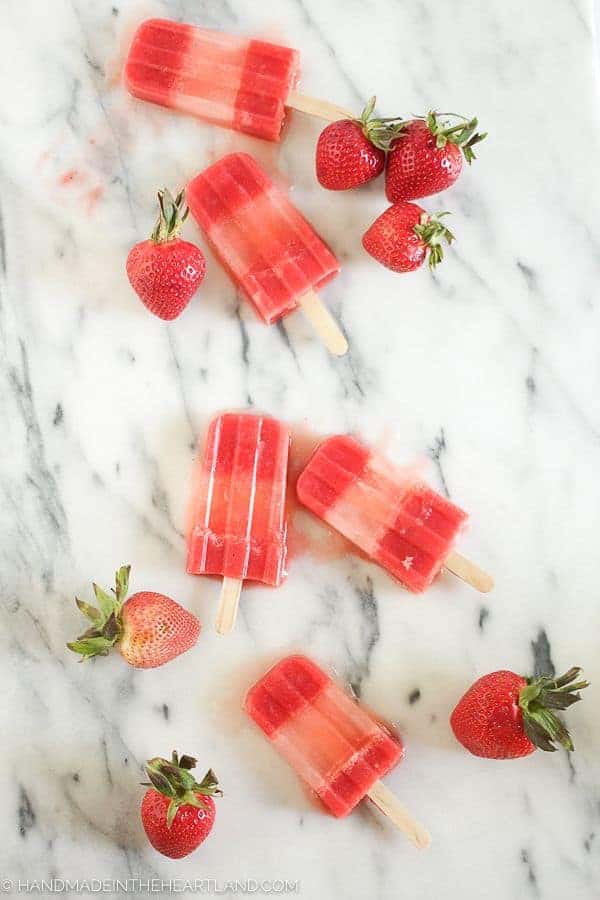 Simple Lemonade Strawberry Popsicles Recipe