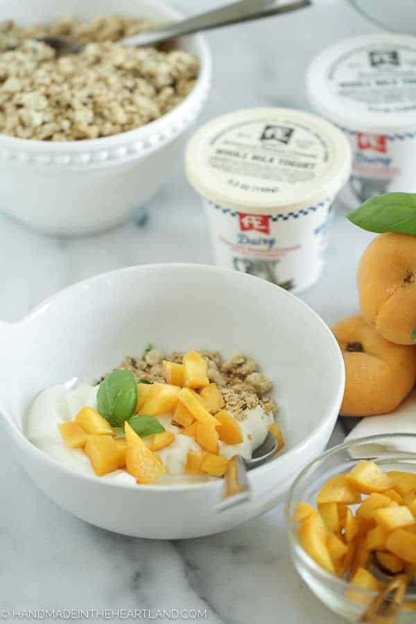 Whole Milk Yogurt with Peaches Basil