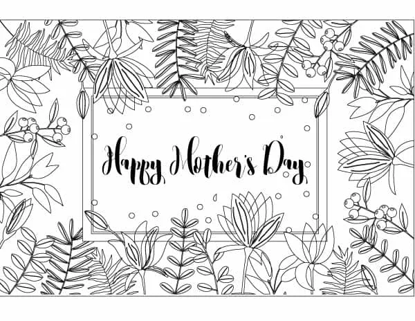 Free "Happy Mother's Day" printable coloring page
