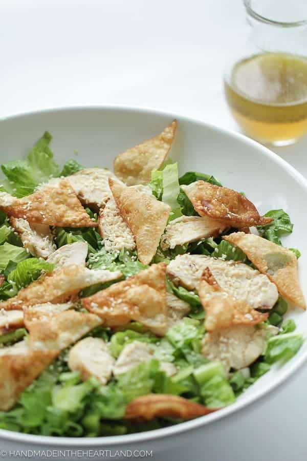 Wonton Chinese Chicken Salad - Oh Sweet Basil