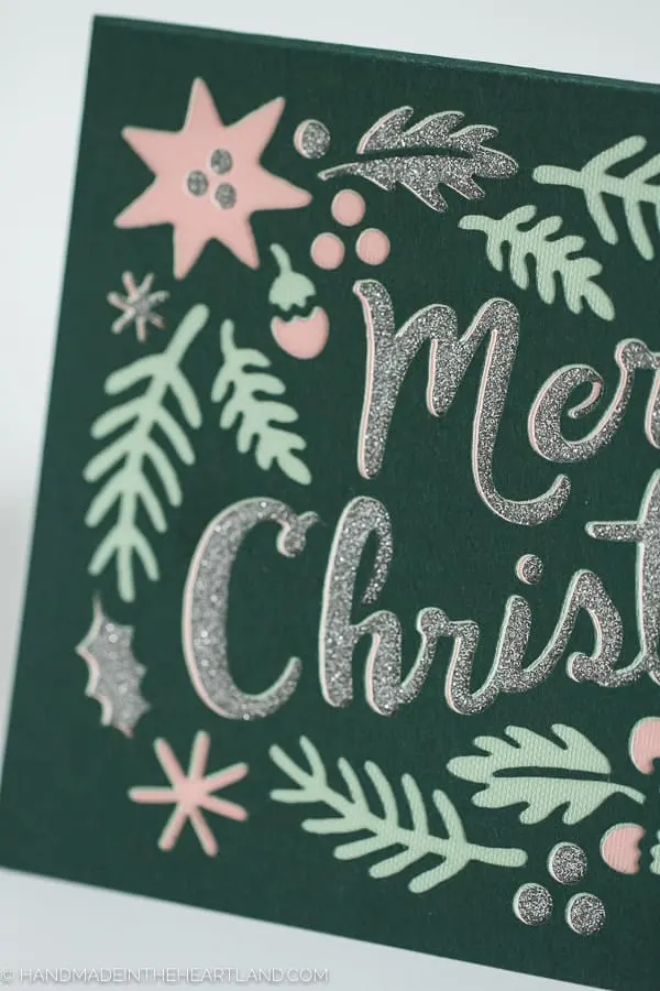 4 page layered cut out Christmas Card with Cricut