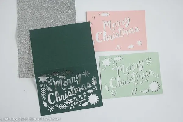 4 layers of cut paper for Cricut Christmas card