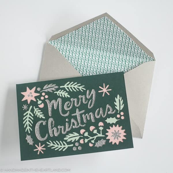 Vintage paper cut out Christmas card with Cricut Explore