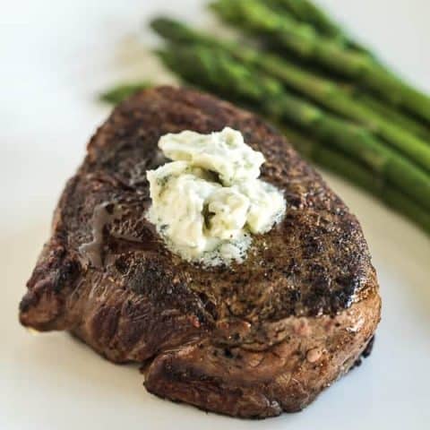 Pan Seared Filet Mignon with Blue Cheese Butter