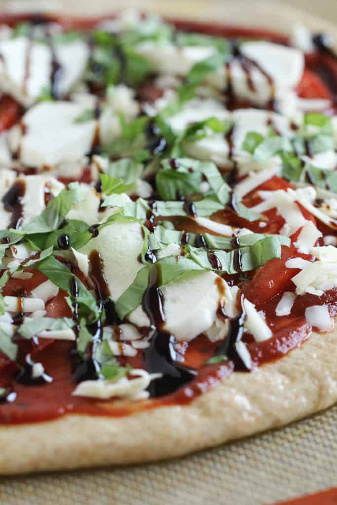 Image of caprese homemade pizza