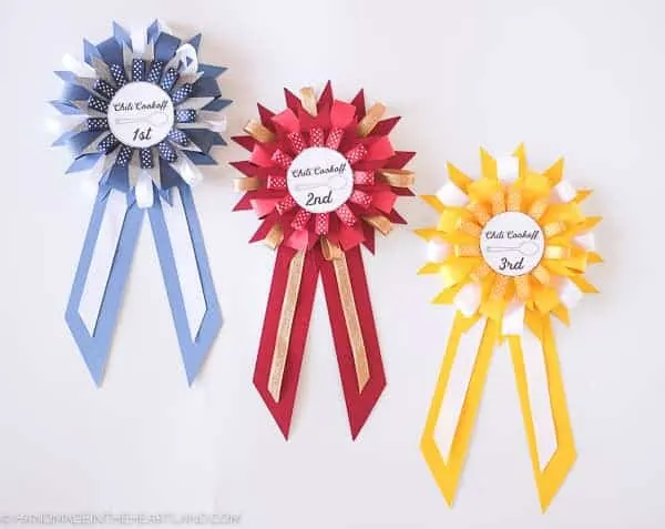 chili cook off prize ribbons made out of paper