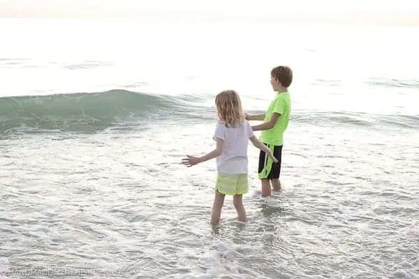 kids playing at beach