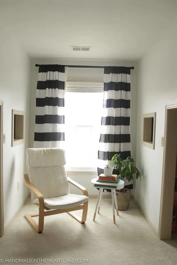 Reading nook redecorated into a modern space