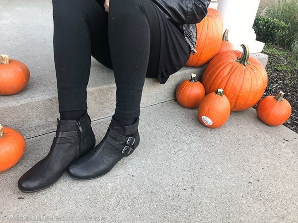 low black fall leather boots with silver buckles