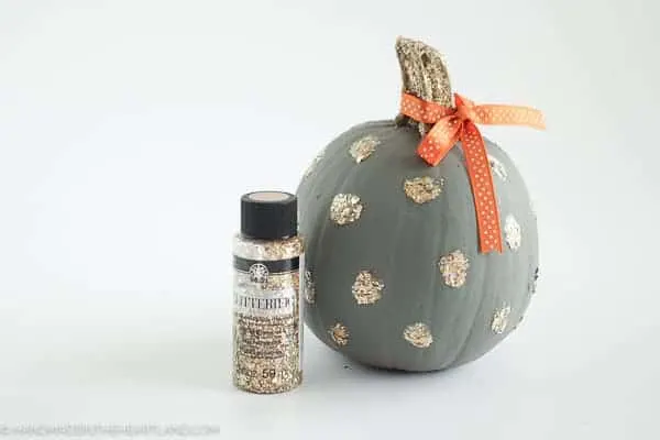 glitterific paint painted on pumpkin