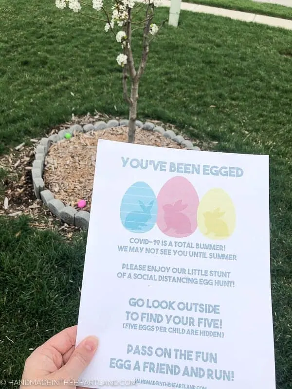 Free printable neighbor surprise Easter egg hunt