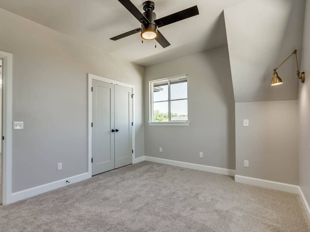 Bedroom painted agreeable gray