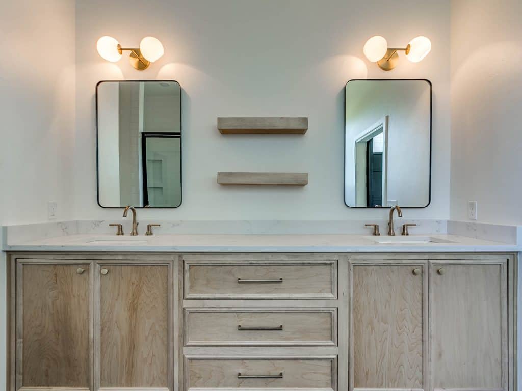 Maple cabinets stained with diluted weathered oak