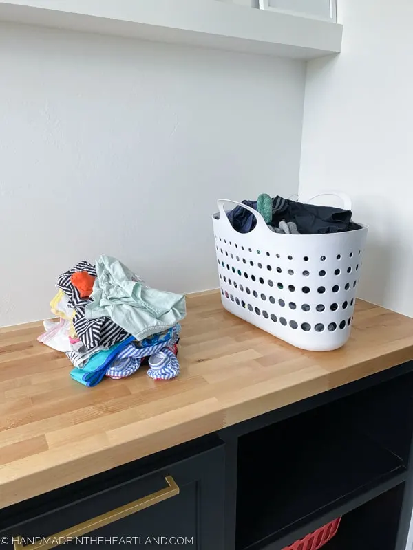 laundry system for kids to do with their chores. 