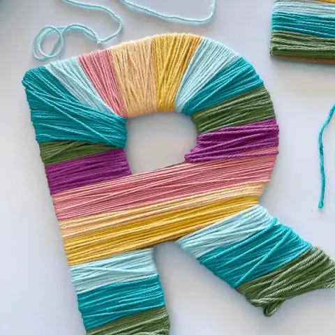 Chipboard Yarn Wrapped Letters