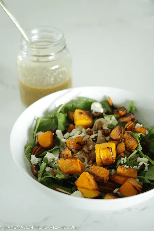 Butternut squash salad with maple dijon dressing. A perfect healthy homemade meal
