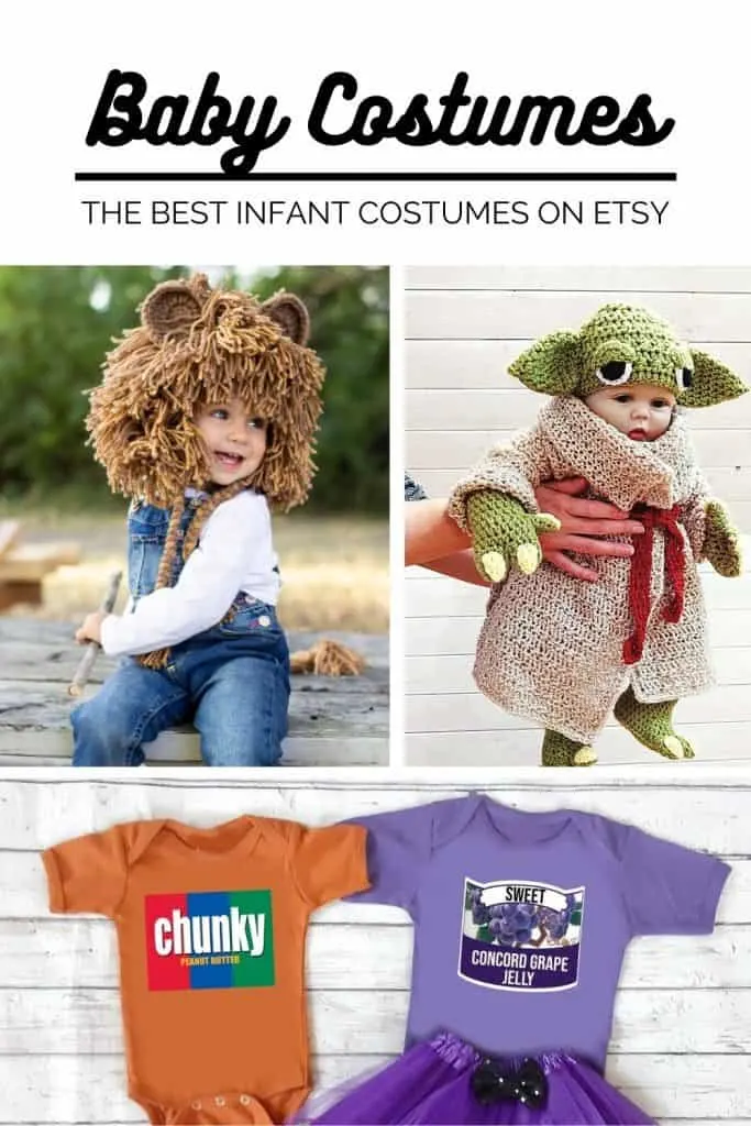 The best baby costumes on Etsy! Over 24 adorable costumes to buy for your infant this Halloween.