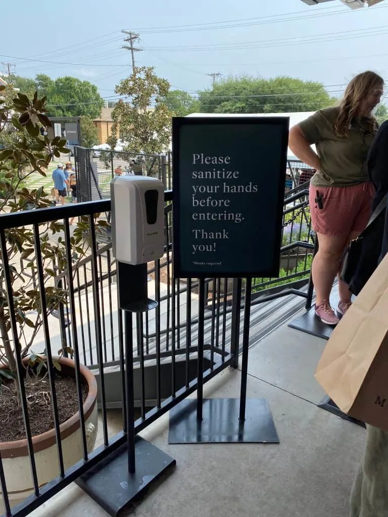 Sanitizing procedures at Magnolia Market in waco texas