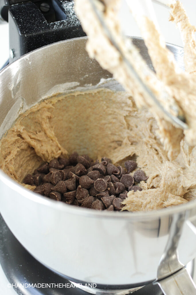 banana bread batter with chocolate chips