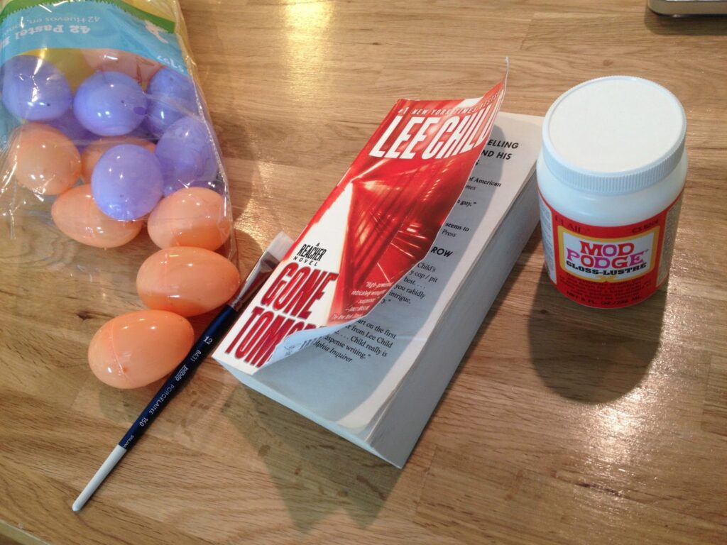 supplies needed to make decoupage eggs