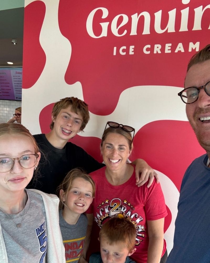 Family at Genuine ice cream in Bozeman Montana