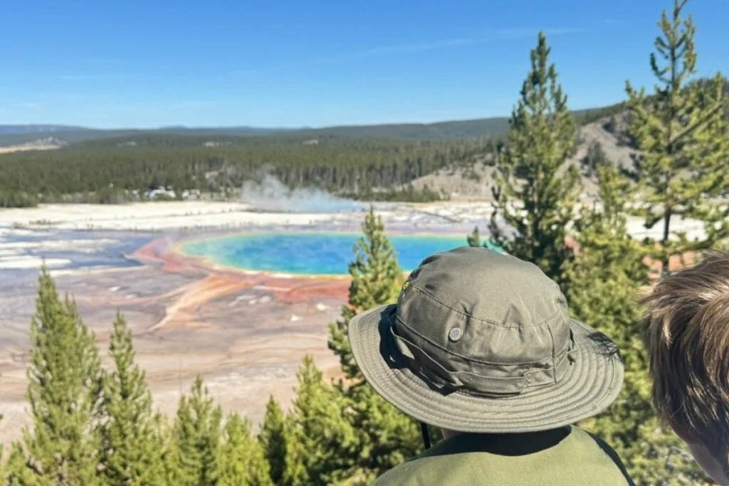 Grand prismatic from the overlook hike viewing point
